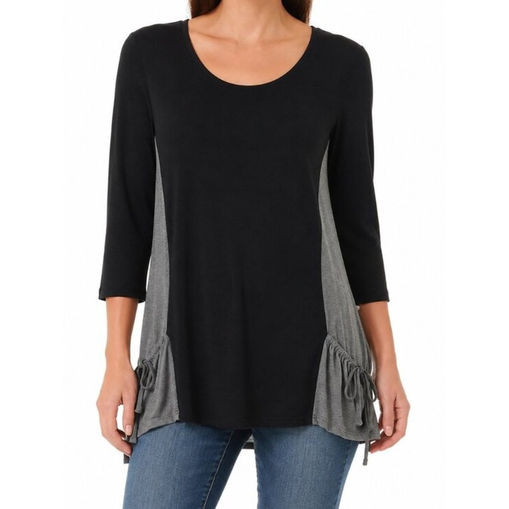 Verducci Size Large Tunic Top Blouse Side Pockets Staple Everyday Casual Relax